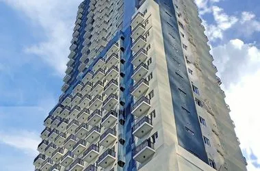 The tower seen from the podium approach